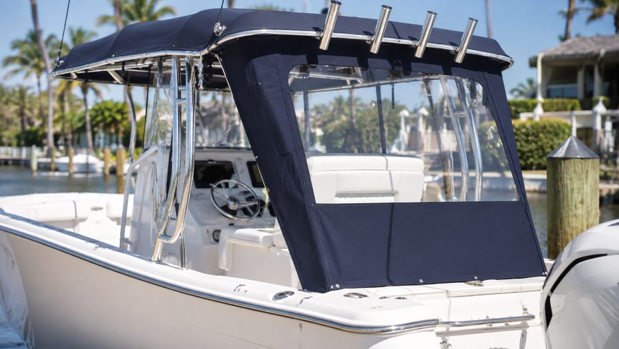 Navy bimini and enclosure
