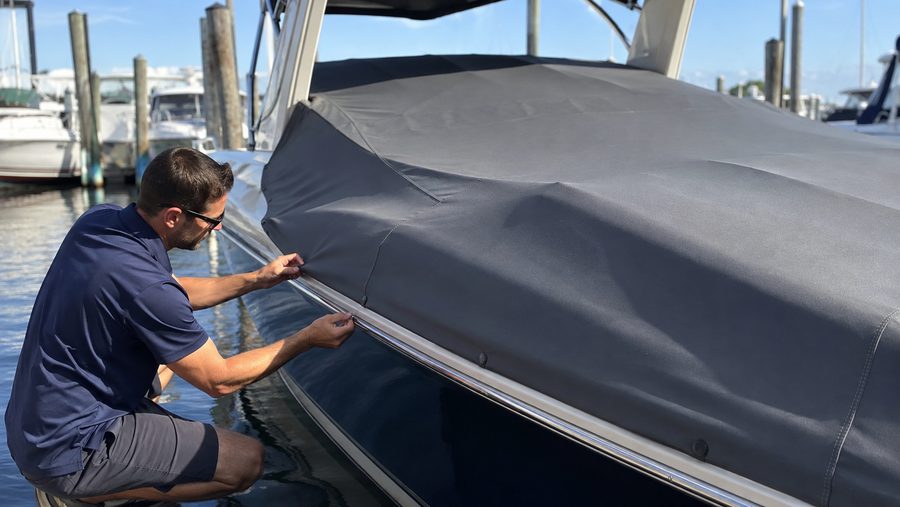 Fitting a mooring cover